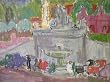 The Piazza, Original 1950's Oil Painting on Board By Carmel Art Association Artist Victor Di Gesu - Unframed Artwork