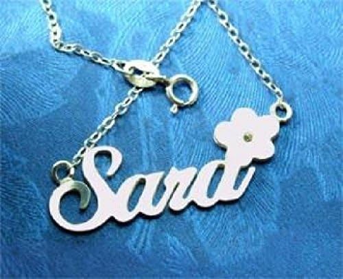 Personalized 925 Silver Any Name Necklace Sara Flower
