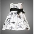 Rare Editions Baby Girls 3M-9M IVORY BLACK SEQUIN BUTTERFLY SOUTACHE Special Occasion Wedding Flower Girl Party Dress