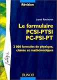 Le formulaire : 1re ann�e PCSI-PTSI, 2e ann�e PC-PSI-PT