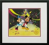 Mickey Mouse and Minnie Mouse Walt Disney Limited Edition Animation Cel, Mickey's Surprise Party, Framed