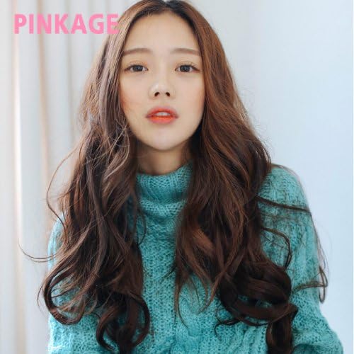 [PINKAGE] (Hair Extensions) - 20" Romantic Rolling Curl Rex Yarn 3pcs (Dark Brown)