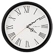 DecoMates Non-Ticking Silent Wall Clock with Roman Numerals - English (Black & White)
