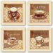 Mocha Java, Cappuccino, Latte, and Espresso Set by Linda Maron 10"x10" Art Print Poster