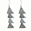 Handmade Earrings Sterling Silver India Jewelry 3 inches (ers205)