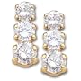14K Yellow Gold Three-Stone Diamond Earrings - 1.60 Ct. Total Weight