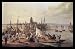 Robert Bowyer (Frankfurt am Main, the view from the southwest, in the foreground investing ships) Gold Wood-Mounted Art Poster Print - 11" X 17"
