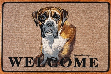 Boxer Dog Welcome Door Mat Pollyanna Pickering doormats
