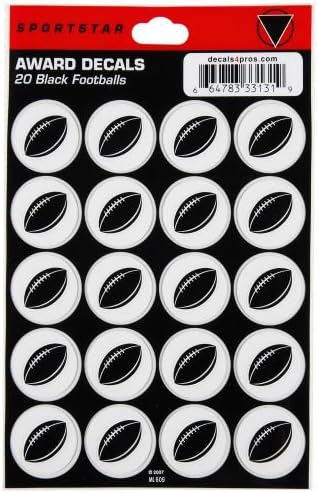 Football Black Helmet Decal (Sheet of 20 Stickers) : Football, Lacrosse, Hockey, Baseball, Softball...