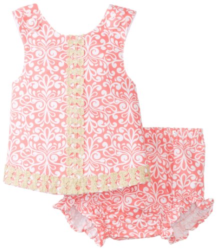 Mud Pie Baby Girls' Flamingo Pinnafore and Bloomer Set