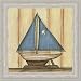 I Sailboat Star Folk Art Nautical Decor Print Framed
