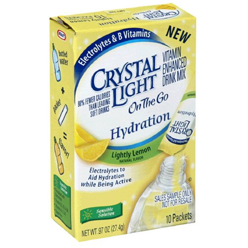 Crystal Light On the Go, Hydration Lightly Lemon, 10-Count Box (Pack of 6)