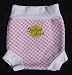 Splash About neoprene Happy Nappy (swim nappy), Pink Gingham Print with White rib, Medium (3-8 months)