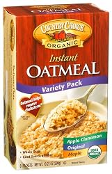Country Choice Organic Instant Oatmeal, Variety Pack, 8-Count, 10.25-Ounce Boxes (Pack of 6)