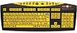 Large Print Brazilian Portuguese Computer Keyboard for Visually Impaired (Yellow Keys with Black Letters)