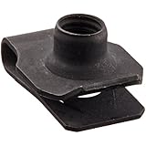 Steel Tapped-Hole U-Style Clip-On Nut, Plain Finish, 3/8"-16 Thread Size, For 0.05"-0.20" Material Thickness, 0.75" Edge Distance (Pack of 25)