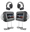 Power Acoustik HDVD-9BK 9" Headrest Pair w/2 Built-in DVD Player (Black)