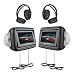 Power Acoustik HDVD-9BK 8.8-Inch Pre-Loaded Universal Headrest Monitors with Twin DVD Combo and Headphones (Black)