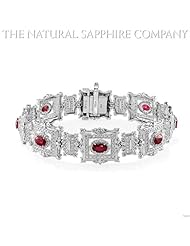18KW Bracelet with 31.84ctw rubies and 2.65ctw diamonds, 7.5"