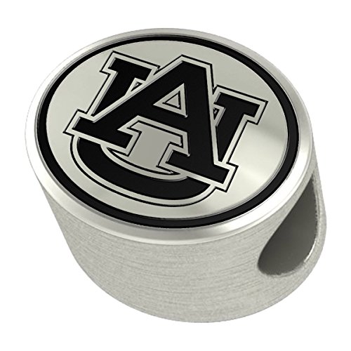 Auburn Tigers Sterling Silver Antiqued Bead Fits Most European Style Charm Bracelets