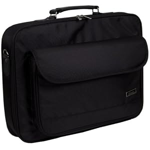 17 inch Classic Black Notebook Laptop Shoulder Messenger Bag / Carry on Briefcase