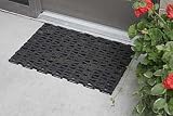 Durable Coporation Rubber Durite 108 Anti-Fatigue Mat, High Traffic and Wet Areas, Herringbone Weave without Nosing, 20 Width x 30 Length x 5/8 Thickness, Black / Yellow