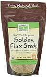 Now Foods Certified Organic Golden Flax Seeds, 16 ozs Bag,  (Pack of 2)