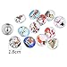Souarts 12Pcs Christmas Buttons, Random Mixed Snap 18mm Buttons, Jewelry Charm for Christmas Decor DIY