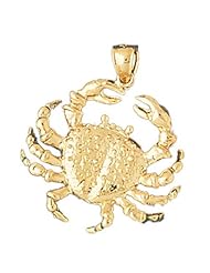Dazzlers Solid 14 karats Gold Crab Charm Pendant available in three colors from jewelsberry (weights: 4.4 grams only)