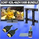 Sony Bravia Z-Series KDL-46Z4100B 46in. 1080P Black LCD TV and Wall Mount Accessory Outfit