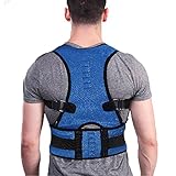 NEWFACE 軽量背すじ矯正ベルト 姿勢 背筋 猫背 矯正 肩甲骨 サポーター 子供 レディース メンズ 矯正ベルト (S, ブルー(無磁石))