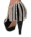 JOTW 2 Pieces of Goldtone Adjustable Heel Chain with Multiple Iced Out Tassels and Links