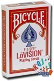 Jeu de 52 cartes : Bicycle LoVision rouge-Format : Poker-Index : 2 géant + 2 jumbo