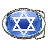 Belt Buckle of Jew Round Blue Jewish Star of David Hanukkah
