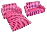 Flip Sofa Minky (Hot Pink Skull Pattern) (24H x 29W x 48D)