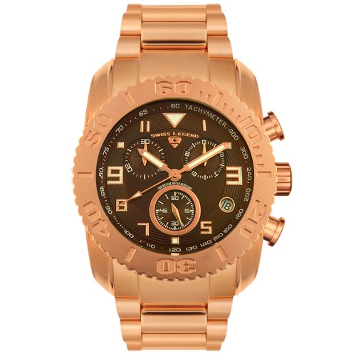 Swiss Legend Mens 20118-RG-44 Commander Chronograph Rose Gold-Tone Watch