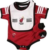 Miami Heat Infant Creeper Bib and Bootie Set