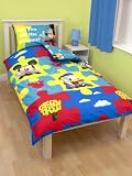 Parure linge de lit Housse de couette + Taie d oreiller Mickey Puzzle Rotary 1 Personne