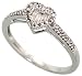 10k White Gold 1/4 (6mm) wide Heart Ring, w/ 0.16 Carat Brilliant Cut Diamonds