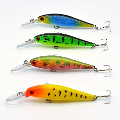 4pcs/lot Minnow Fishing Lures Dive Beads Hard Bait Hook Fishing Tackle 10cm/9.6g