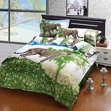 Quilt cover Jungle Leopard New Arival Luxury 3D Pattern Bedding Sets Duvet Cover Sets, Queen Size , queen