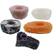 Set of 5 Crystal Candle Holders - Rose Quartz, Crystal Quartz, Sodalite, Calcite, Amethyst