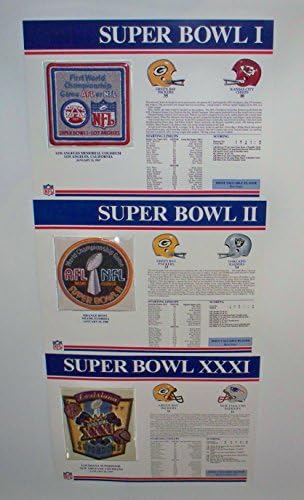 Green Bay Packers 1st 3 Super Bowl Willabee Ward Patch and Stat Panel Card