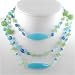 Green and Blue Long Beaded Necklace, #11087