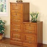 Paulina Four Drawer File Cabinet in Oak