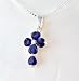 Birthstone September Sapphire Blue Crystal Hearts Sterling Cross Necklace, 18