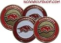 (4) Arkansas Razorbacks Golf Ball Markers