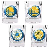 NBA Golden State Warriors Four Piece Square Shot Glass Set (Individual Logos)