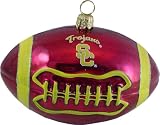 USC Trojans Football Blown Glass Ornament