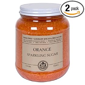 India Tree Popsicle Orange Sparkling Sugar, 3.4-Pound Jars (Pack of 2)